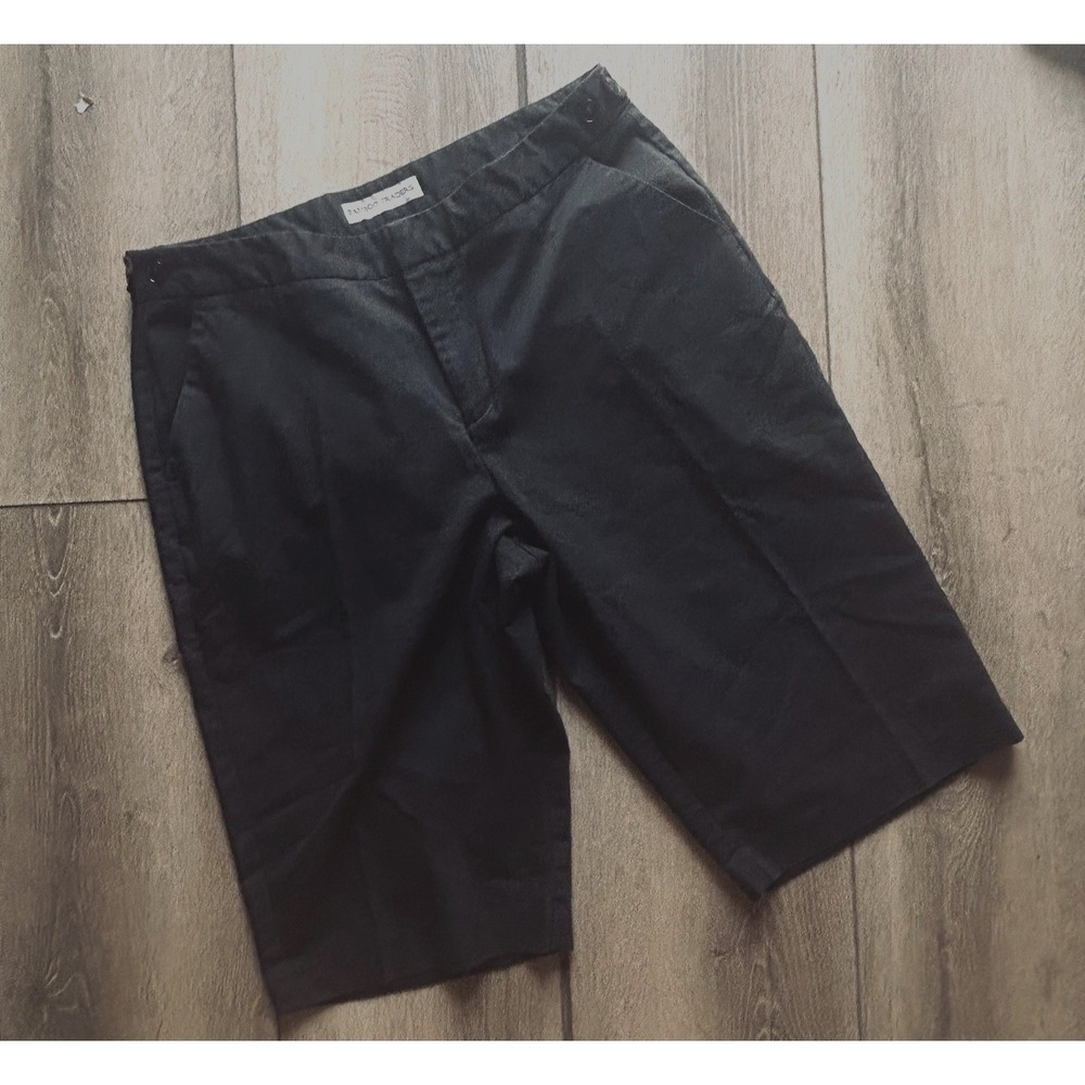 Bamboo Traders Black Flat Front Cropped Capri Pants Cotton/Spandex  Size 12